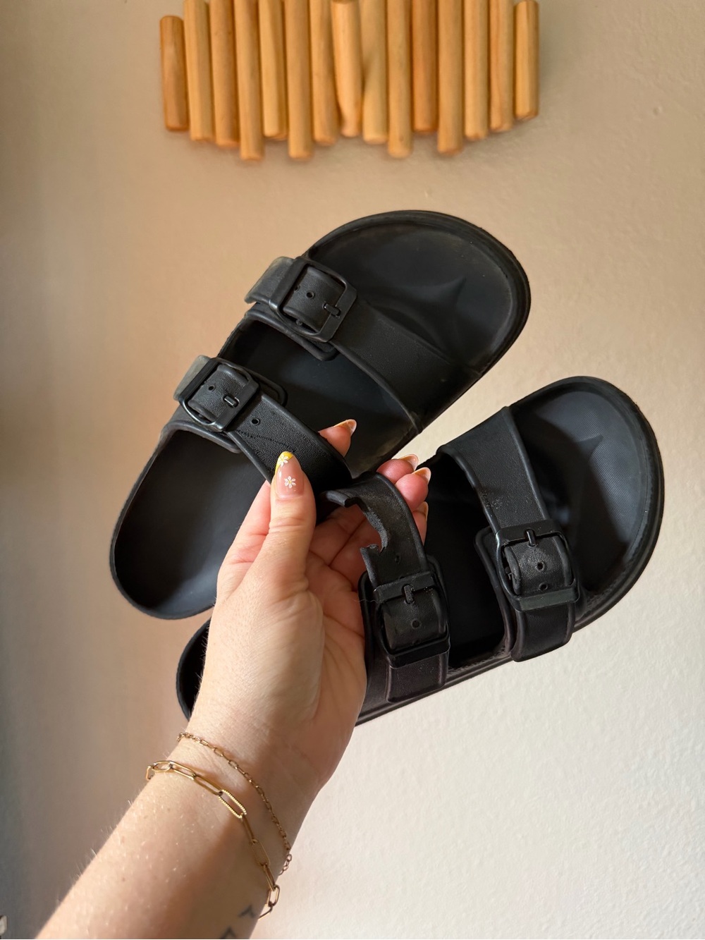 Target Black Double Buckle Slide Sandals
